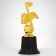 The reward figure "note", the plastic stand is black, gold, 16 x 8 x 7 cm.