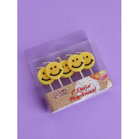 Candles for the Smile cake, 5 pcs, yellow-2