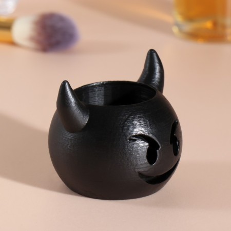 Concrete candle "devil" height 4.5 cm, d-3.5 cm black-1