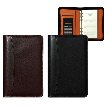 Organizer on the rings A6, 96 sheets in a ruler, on a zipper from 3 sides, leatherette, mix