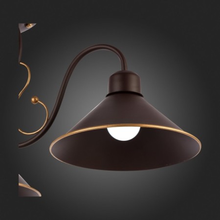 Ceiling EVOLUCE lamp. Sle120402-03. Ciolla. 3x60 watts, E27, 66x66x24 cm, dark -brown color-4
