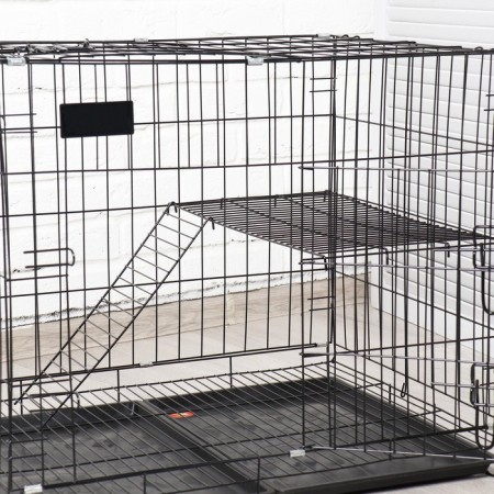 A cell for dogs and cats, a two -tier 70 x 50 x 60 cm, black-8