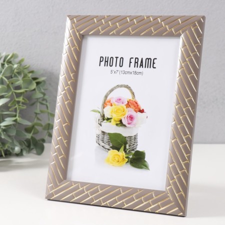 Photo frame plastic 13x18 cm "Brick masonry" Cinnamon 22x17 cm-2