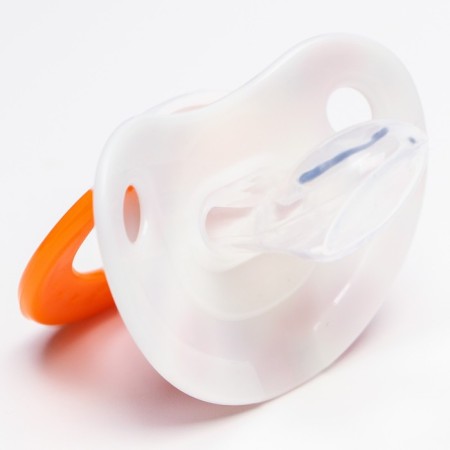 Nipple - dummy silicone orthodontic "ladybug", from 0 months, with a cap, color orange-1