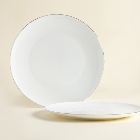 Sl Home “Cascon” plates, d = 27 cm, set 2 pcs, bone porcelain, white-2