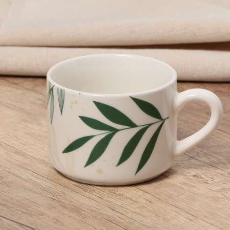 Tea couple ceramic "leaves", 200 ml, white color-4