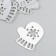Decor "mittens" silver 5 cm set 6 pcs foam glitter