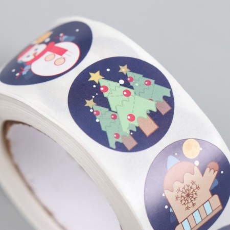 Stick Paper "New Year's attributes" d = 2.5 cm 500 pcs in a roll 3x6.5x6.5 cm-3