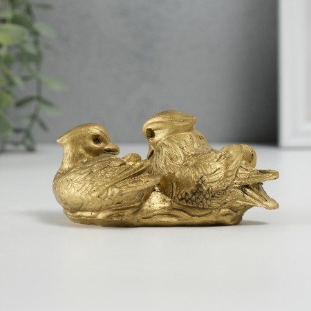 NECKE bronze "Ducks Mandarinka Together" 11 x 6 x 4.8 cm-3