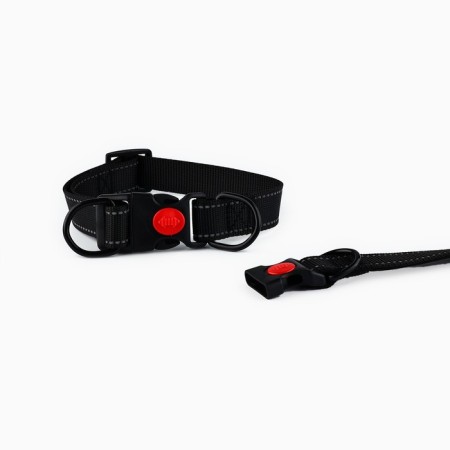 Nylon collar with fastex 2.5 cm, b -black-3