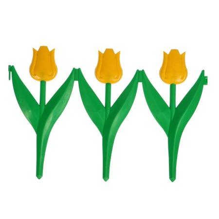 Decorative fence, 30 × 225 cm, 5 sections, plastic, yellow flower, "tulip"-7