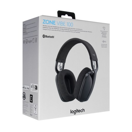 Logitech Zone Vibe 100 headphones, computer, microphone, wireless, black-5