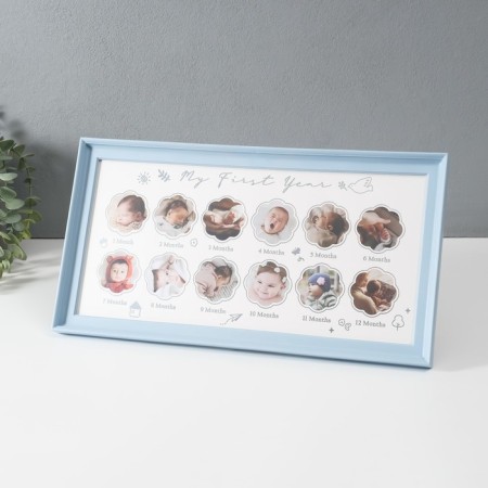Photo frame in 12 photos 4.5x4.5 cm "My first year" Blue 2x38x20 cm-1