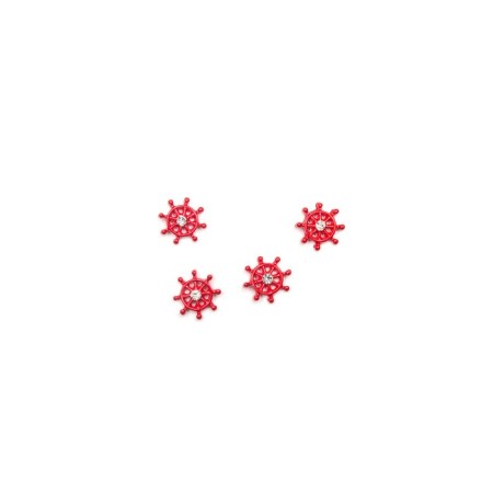 Metal fittings Pole "helm", red, 4 pcs