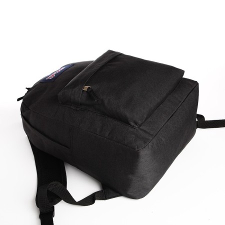 School backpack of textiles with lightning, external pocket, black color-4