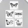 Tattoo on the body Black "Butterflies" set 5 pcs 6x6 cm
