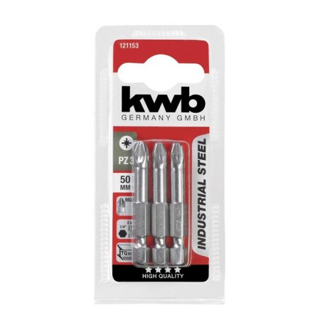 Bit KWB Industry, PZ3, 50 mm, TQ60 steel, 3 pcs-1
