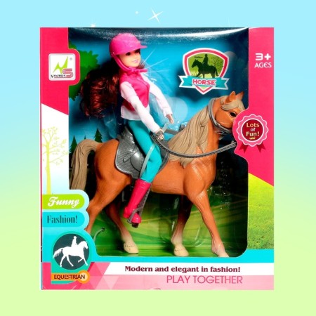 Set of game horse with a hinge doll, with accessories-9