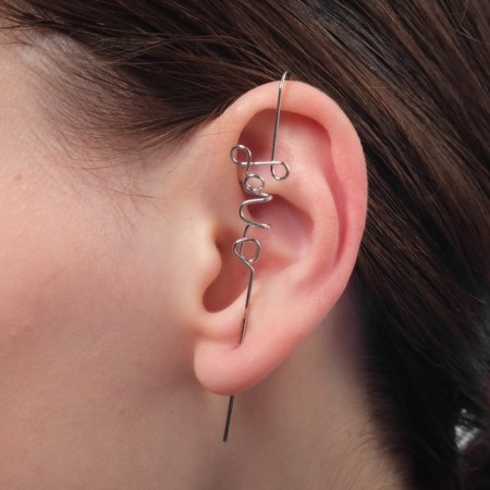 Earring "Kaff" Love, color silver-3