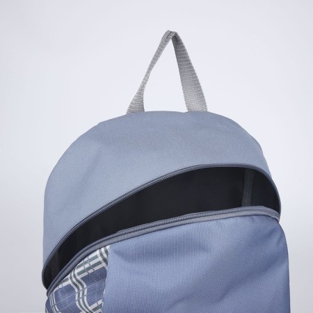 School textile “cell”, 46x30x10 cm, vertical pocket, gray -gray-4