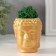 Kashpo concrete "Buddha" with moss 7*6cm gold (moss green stabilized)