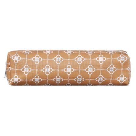 School Penal on the zipper Calligrata "Clover four -leaved", beige-1