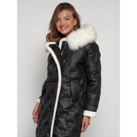 Coat insulated winter female, size 50, black color-10