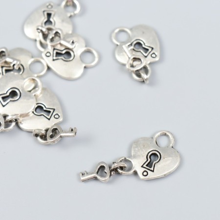 Decor for creativity Metal "Hearts and Classes with a key" 2.5x1.3 cm-1