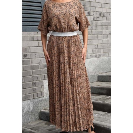 Female dress, size 50, beige color-9