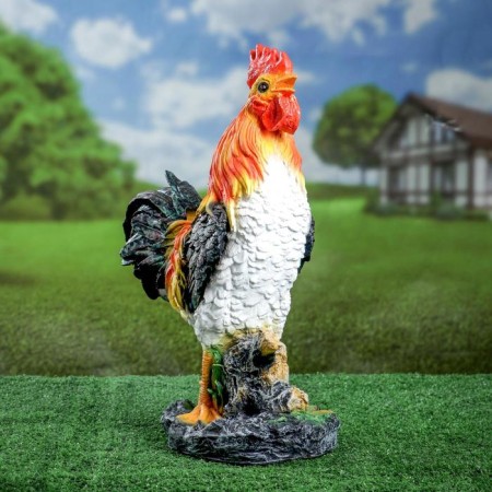 Garden figure "Rooster on the stone" 32x13x42cm
