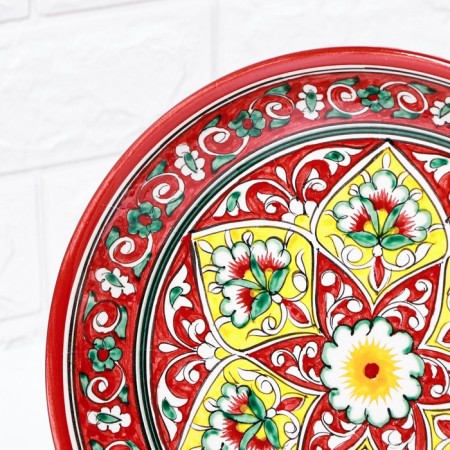 Largan Rishtan ceramics "Flowers", 25 cm, red-3