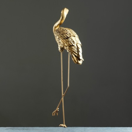 Figure "Stork" black gold, 90x27x13cm-3