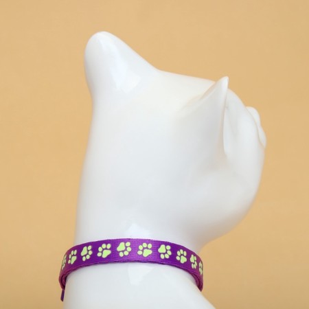 Fly collar "shower" luminous, with a bell, 30 x 1 cm, polyester, purple-3