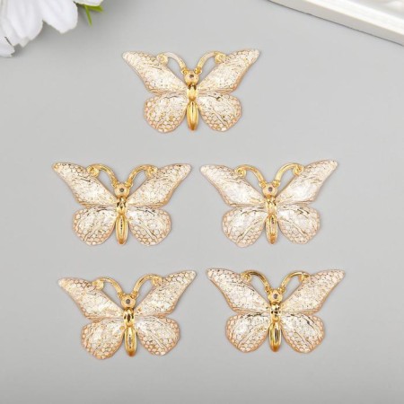 Decor for creativity Plastic "Butterfly Golden Network" MIX 2.3x3.8 cm-1