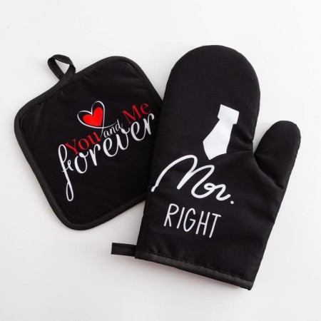 Kitchen set (2 items) MR RIGHT shares, severity 17x17 cm, mitten 26x16 cm, 100% p/e-1