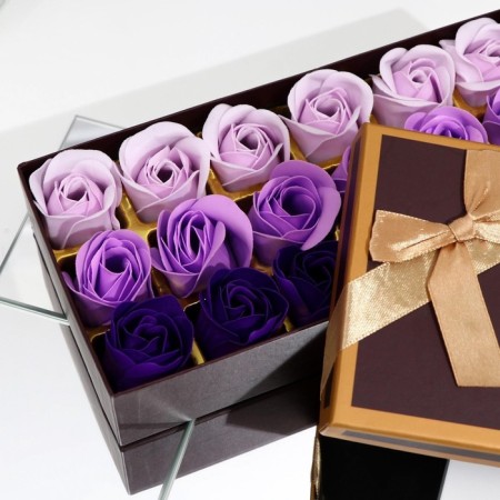 Soap roses, colored shades, set of 18 pcs.-1
