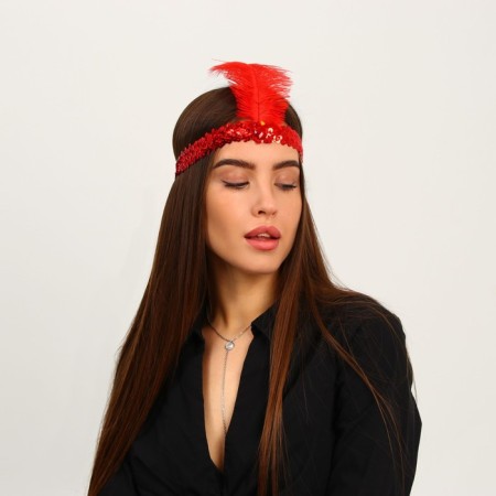 Carnival head bandage with a pen, red color-4
