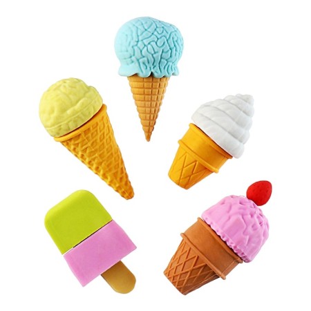 A set of figured erasers "Pies/Ice Cream", 4 pieces, mix (barcode on a piece)-5