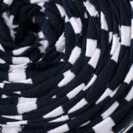 Knitted yarn secondary 90% cotton, 10% p/e, 100m/450 ± 50 g (white-black striped)-2