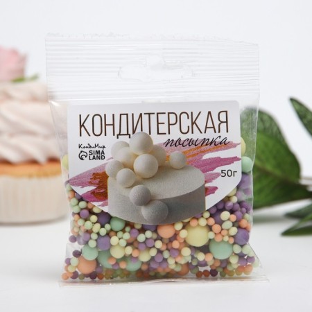 Confectionery sprinkling with the soft center "Lobe", matte, 50 g-1