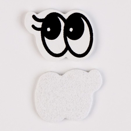 Eyes, set of 50 pcs., Size 1 pc. - 2 × 1.6 cm, black color