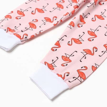 Pants children on cuff, color peach/flamingos, height 86 cm-2