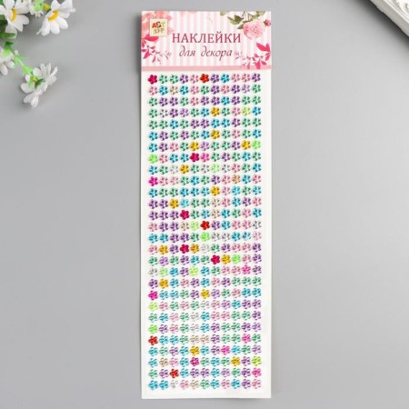 Plastic sticker "Rhuba-flowers" mix 11x32 cm