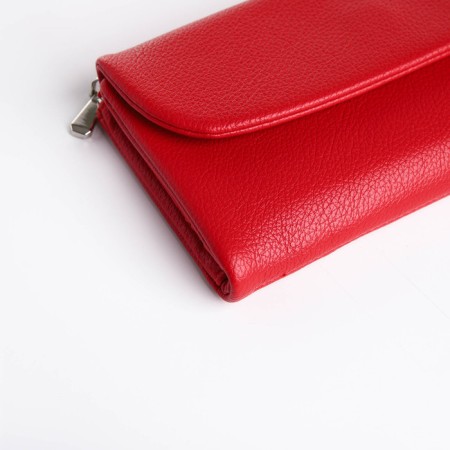 Women's wallet on magnet, red color-2