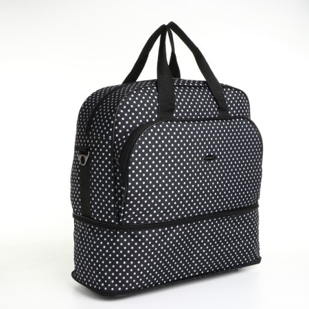 Board Road on a zipper, with an increase, an external pocket, a suitcase holder, a long belt, black/white color-2