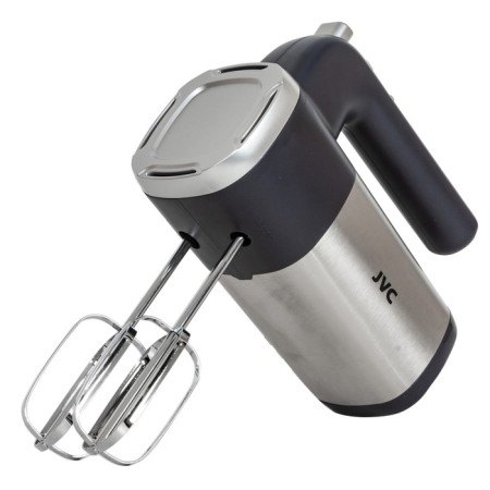 Mixer JVC JK-MX121, manual, 300 watts, 5 speeds, 2 nozzles, black with silver