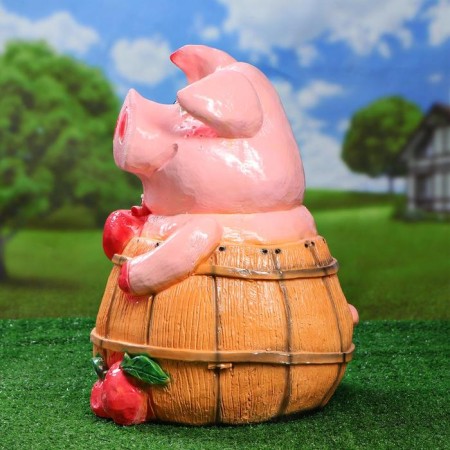 Garden figure "Piglet Banitor" pink 32x42cm-1