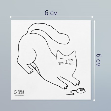 Tattoo on the body Black "Cats Mouse" 6x6 cm-1