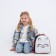 Baby backpack for girls Artificial leather, meow, cat, holography, 27x23 x 10 cm