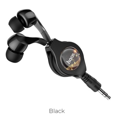 Hoco M68 headphones, wired, vacuum, 65 cm, black